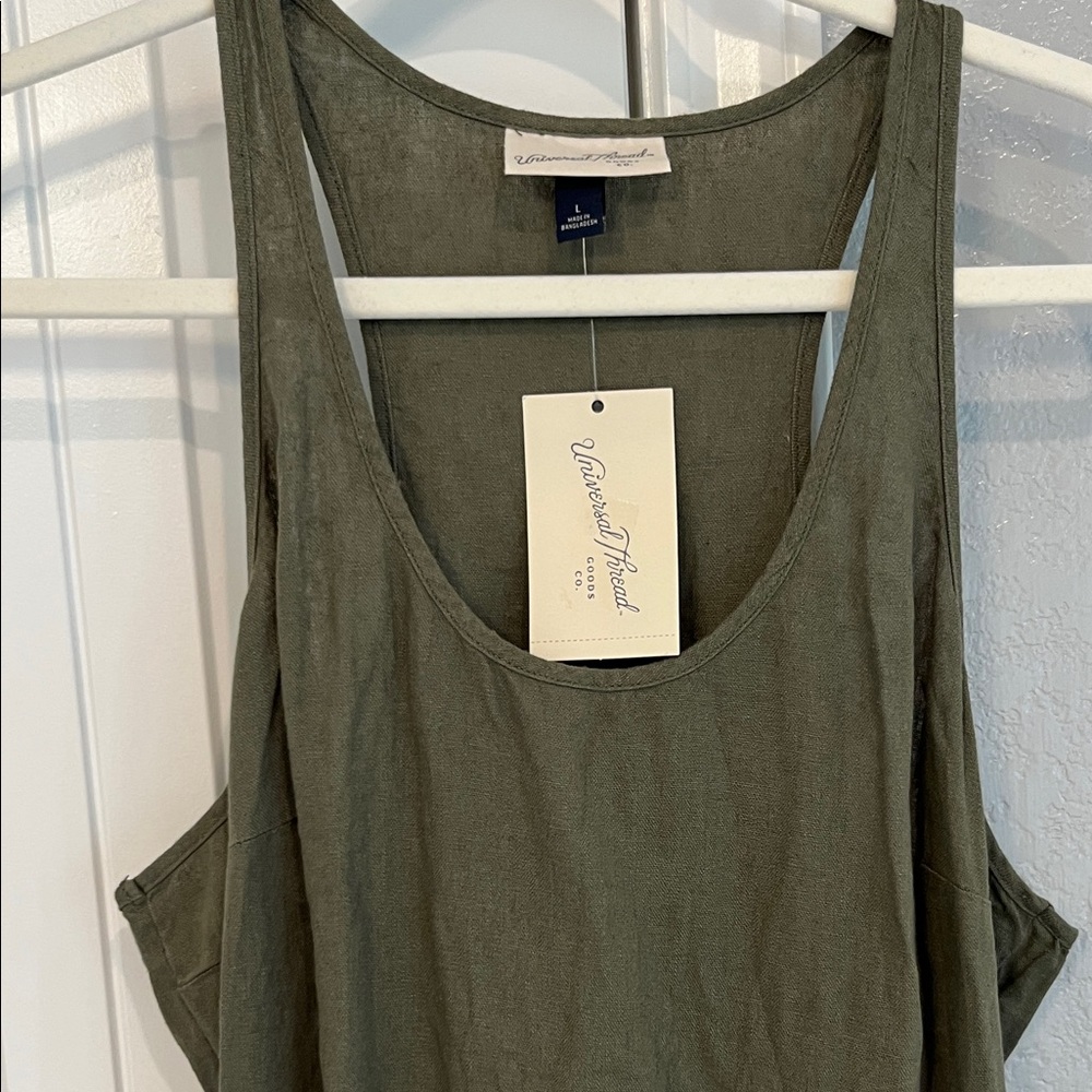 Universal Thread Olive Green Linen Sleeveless Mid… - image 9